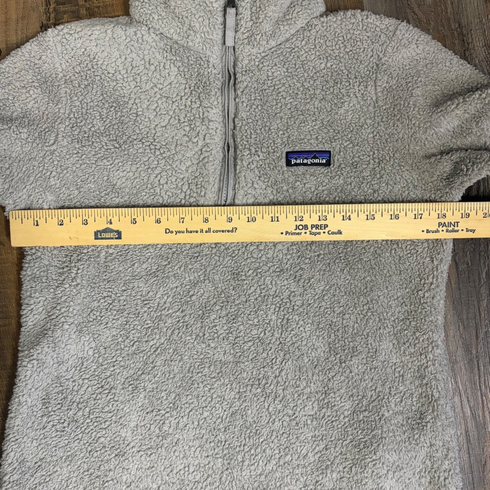 Patagonia Los Gatos 1/4 Zip Sherpa Fleece Pullover Grey/Beige Womens Small - Picture 9 of 10